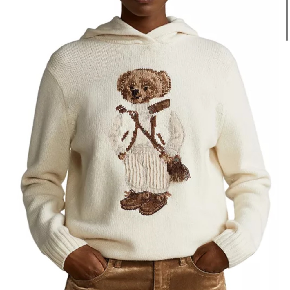 Ralph Lauren Hooded Wool Bear Sweater
